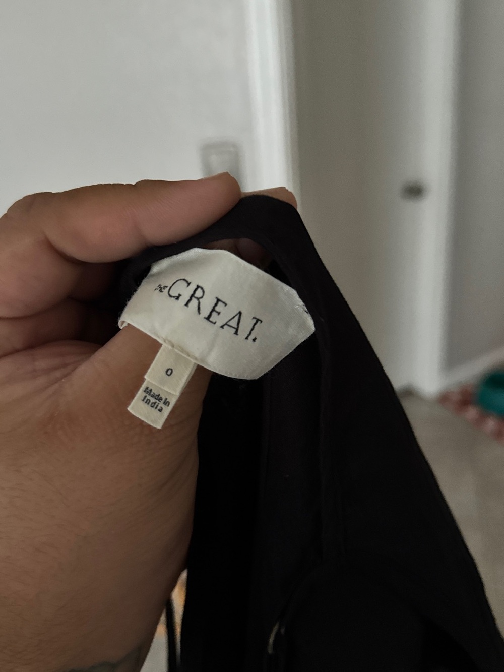 The GREAT. Black Cotton Slip Dress - Picture 3 of 4